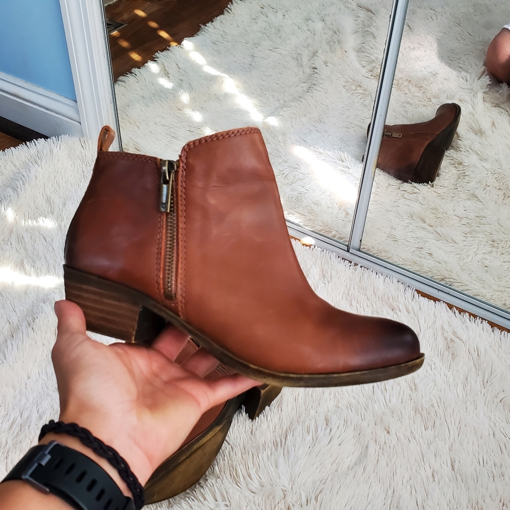 Lucky Brand, Toffee Brown Color, Leather ankle Booties, Sz 6